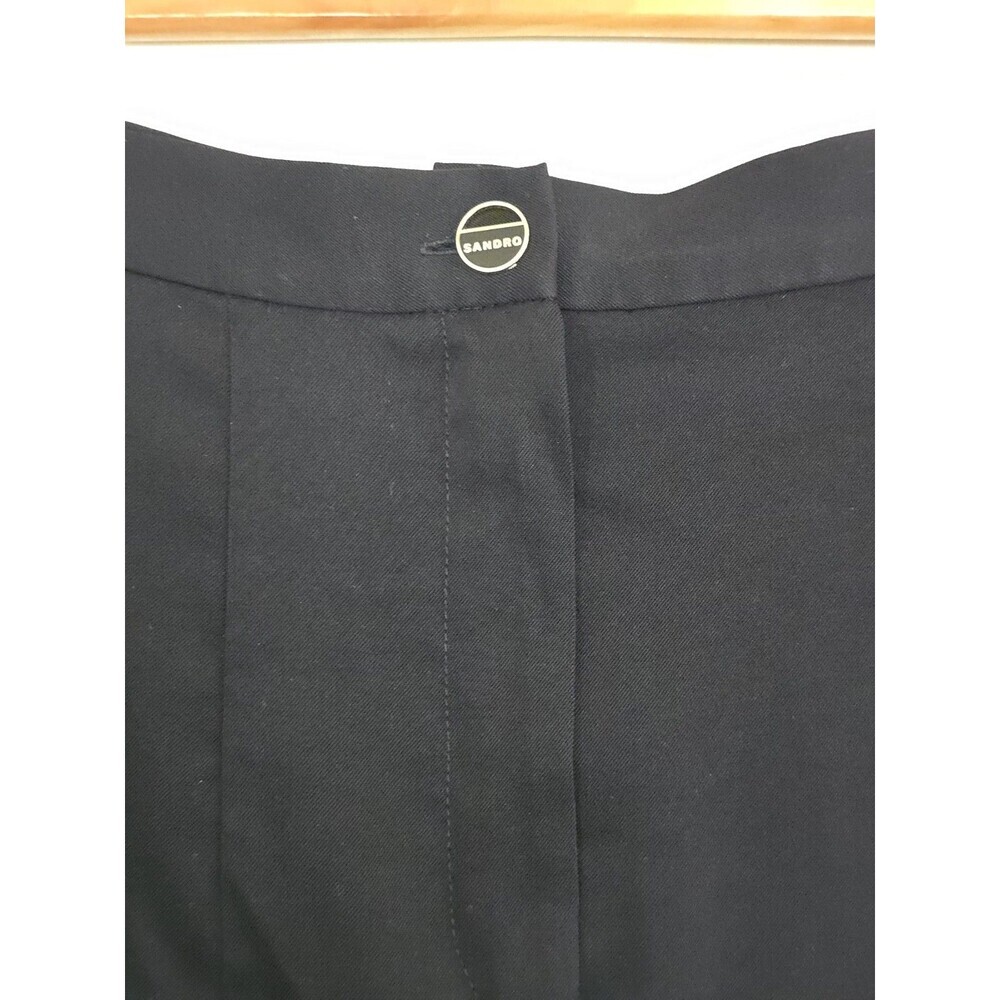 Sandro Pleated Long Midi Skirt Womens 40 US 8 Black A Line Paris Chic Sheer - Picture 5 of 12